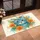 Blue Cat Marigold Botanical Floral - Home Decor Gift for Cat Lover Doormat - 4