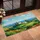 Mediterranean Coastal Landscape White Stucco Houses Wildflower Hills Home Decor Gift Doormat - 4