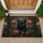 Black Cat Golden Eyes Botanical Foliage - Home Decor Gift for Cat Lover Doormat - 1