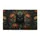 Black Cat Golden Eyes Botanical Foliage - Home Decor Gift for Cat Lover Doormat - 3