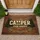 Camper Happy Place Travel Trailer Evergreen Wood - Camping Lifestyle Gift for RV Owners Doormat - 1