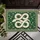 Coiled Rope Snake Emerald Green Floral Leaf Cream Gold Braided Border - Home Decor Gift Doormat - 6