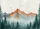 Mountain Range Pine Forest Mist Flying Birds Sky - Outdoor Living Space Gift Doormat - 7