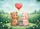 Brown Pink Bears Red Heart Balloon Spring Meadow Wildflowers - Home Decor Gift Doormat - 7