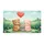 Brown Pink Bears Red Heart Balloon Spring Meadow Wildflowers - Home Decor Gift Doormat - 3