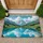Mountain Lake Snow-Capped Peaks Green Hills Alpine Scenery - Home Decor Gift Doormat - 1