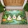 Plump White Rabbits Watermelon Tropical Stream Scene - Wildlife Lover Home Decor Gift Doormat - 1