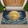 Luminous Golden Full Moon Blue Grey Swirling Clouds Night Sky Stars - Home Decor Gift Doormat - 1