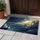 Silhouetted Child Figure Craggy Cliff Star Spark Golden Stars Cosmic Sky - Home Decor Gift Doormat - 5