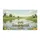 Fluffy White Ducks Pond Lily Pads Dandelions Green Hills Windmills - Nature Lover Gift Doormat - 3