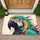 Macaw Parrot Head Faceted Shapes Rectangular Forms - Wildlife Lover Home Decor Accent Gift Doormat - 1