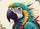 Macaw Parrot Head Faceted Shapes Rectangular Forms - Wildlife Lover Home Decor Accent Gift Doormat - 7
