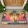 Retro-futuristic Beach Sunset Car Palm Trees - Home Decor Gift Doormat - 1