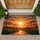 Dramatic Sunset Sky Silhouettes Utility Poles Rural Road Landscape - Home Decor Gift Doormat - 1