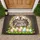 Happy Easter Sign Bunny Ears Decorated Eggs Floral Wreath - Rustic Spring Holiday Home Decor Doormat - 1