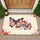 Stripes and Stars American Flag Floral Butterflies Independence Day Gift for Veterans Doormat - 1