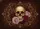 Aged Bone Skull Crimson Roses Golden Bronze Baroque Scrollwork - Gothic Home Decor Gift Doormat - 7