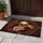 Aged Bone Skull Crimson Roses Golden Bronze Baroque Scrollwork - Gothic Home Decor Gift Doormat - 5