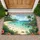 Tropical Island Beach Ocean Palm Trees Hibiscus Flowers - Home Decor Gift for Travel Lover Doormat - 1