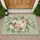 Peach Cream Garden Rose Peony Sage Botanical Floral - Home Decor Gift Doormat - 1