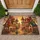 Picturesque European Townscape Glowing Windows Vintage Street Lamp - Home Decor Gift Doormat - 1