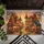 Picturesque European Townscape Glowing Windows Vintage Street Lamp - Home Decor Gift Doormat - 6