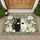 Black Cat Golden Heart White Cat Black Heart Peonies Vines Stars Moon - Home Decor Gift for Cat Lover Doormat - 1
