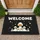 White Duck Family Welcome Sign Stars Hearts Sparkle - Everyday Home Decor Gift Doormat - 1