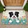 Border Collie Puppy Wildflower Picket Fence - Dog Lover Home Decor Gift Doormat - 1