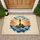 Lighthouse Island Cliff Cottage Ocean Waves Birds Sunset - Coastal Home Decor Gift Doormat - 1