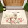Cream Lamb Gingham Bow Pink Floral Garden - Farmhouse Decor Gift for Lamb Lover Doormat - 1