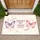 Purple Pink Butterfly Angels Near Sprig Floral Vines Feather Heart - Home Decor Gift Doormat - 1
