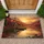 Snowy Peaks Autumn Mountain Lake Log Cabin Rowboat - Home Decor Gift Doormat - 1
