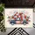 Vintage Pickup Truck American Flag Flowers - Independence Day Gift for Veterans Doormat - 6