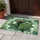 Curious Black Cat Monstera Tropical Leaves - Home Decor Gift for Cat Lover Doormat - 5