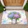Vibrant Hydrangea Flower Bouquet Metal Pot Floral Shapes - Garden Home Decor Gift Doormat - 1