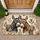 Happy Nuzzling Donkeys Rustic Parchment - Farmhouse Home Decor Gift for Donkey Lovers Doormat - 1
