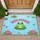 Green Cartoon Frog Lily Pad Welcome Dragonfly Lotus Pond - Everyday Home Decor Gift for Nature Lover Doormat - 1