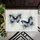 Abstract Shimmering Blue Gold Butterflies - Home Decor Gift for Butterfly Lover Doormat - 6