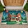 Grand Red Brick House Hot Air Balloons Magical Sky - Holiday Home Decor Gift Doormat - 1