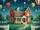 Grand Red Brick House Hot Air Balloons Magical Sky - Holiday Home Decor Gift Doormat - 7