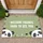Panda Faces Welcome Friends Greeting Stars Hearts Polka Dots Home Decor Gift for Friends Doormat - 1