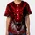 Red Snake Dragon Heads White Fangs Tribal Shapes Paint Splatters - Fantasy Fan Gift Baseball Jersey - 3