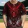 Red Snake Dragon Heads White Fangs Tribal Shapes Paint Splatters - Fantasy Fan Gift Baseball Jersey - 1