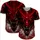Red Snake Dragon Heads White Fangs Tribal Shapes Paint Splatters - Fantasy Fan Gift Baseball Jersey - 5