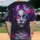 Woman Purple Hair Paint Splatter Cracked Tears Mismatched Eyes - Gothic Fantasy Gift Baseball Jersey - 2