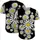 Bold White Outline Daisy Floral Cluster Black Background - Everyday Nature Lover Gift Baseball Jersey - 5