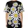 Bold White Outline Daisy Floral Cluster Black Background - Everyday Nature Lover Gift Baseball Jersey - 4