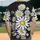 Bold White Outline Daisy Floral Cluster Black Background - Everyday Nature Lover Gift Baseball Jersey - 2