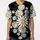 Bold White Outline Daisy Floral Cluster Black Background - Everyday Nature Lover Gift Baseball Jersey - 3